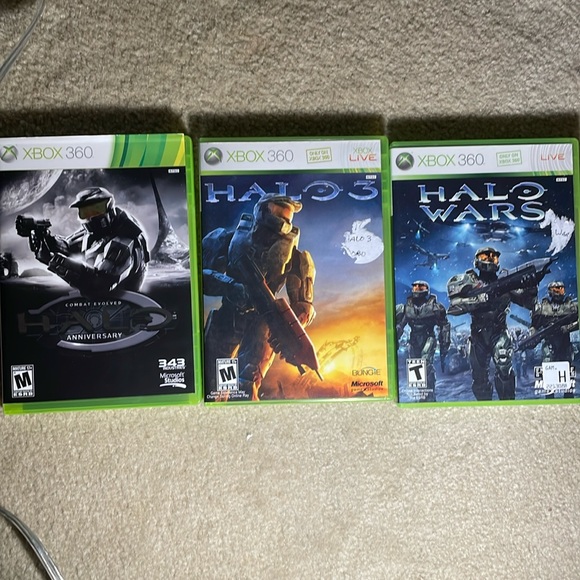 XBOX 360 Other - Lot of 3 XBOX 360 Halo 3 Video Games, Good Condition, Rated M for Mature
